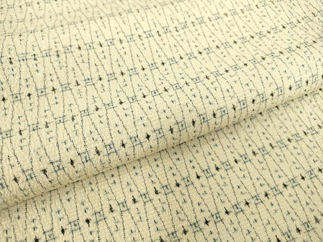 平和屋着物▽本塩沢　単衣　立涌文　正絹　逸品　DABE4385az
