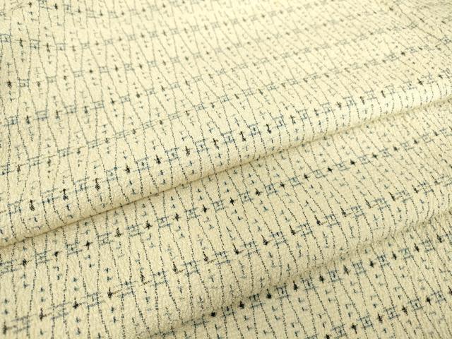 平和屋着物▽本塩沢　単衣　立涌文　正絹　逸品　DABE4385az