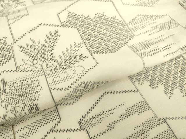 平和屋着物▽上質な紬　単衣　亀甲花文　正絹　逸品　DABE4387az