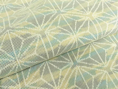 平和屋着物▽上質な紬　単衣　麻の葉文　正絹　逸品　DABE4394az