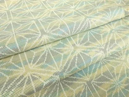 平和屋着物▽上質な紬　単衣　麻の葉文　正絹　逸品　DABE4394az