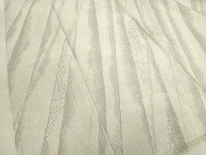 平和屋着物▽上質なお召　単衣　紗綾型斜線文　正絹　逸品　DABE4397az