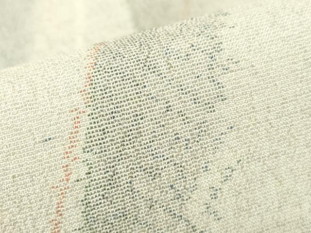 平和屋着物▽上質なお召　単衣　紗綾型斜線文　正絹　逸品　DABE4397az
