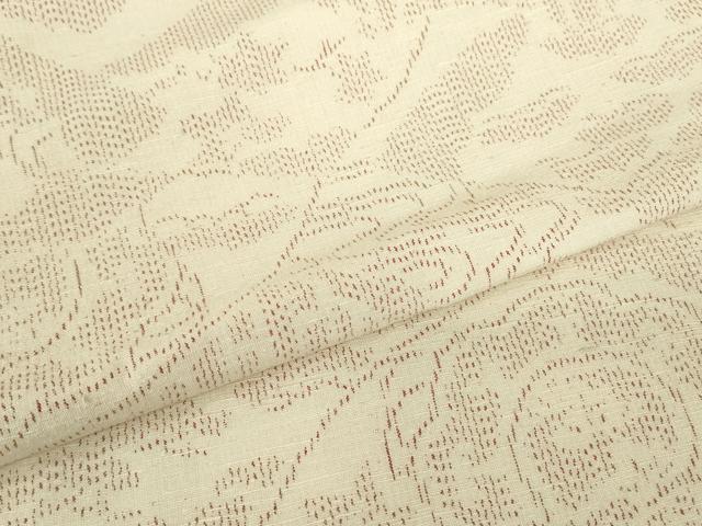 平和屋着物▽上質な紬　単衣　地紙流水松文　正絹　逸品　DABE4406az