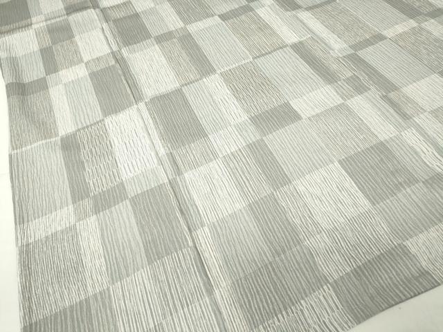 平和屋着物▽小紋　単衣　市松柄　高島屋扱い　さんび謹製　洗える着物　DABE4409az