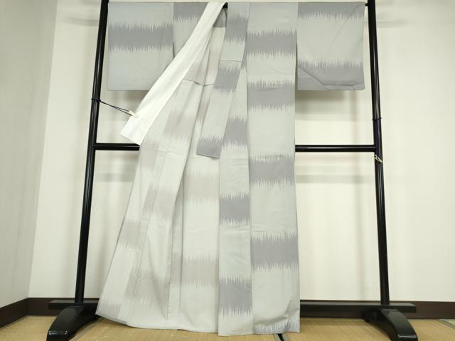 平和屋着物▽小紋　単衣　変わり市松　洗える着物　DABE4410az