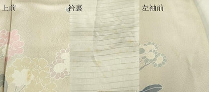 平和屋着物▽訪問着　単衣　草花文　正絹　逸品　DABE4422az