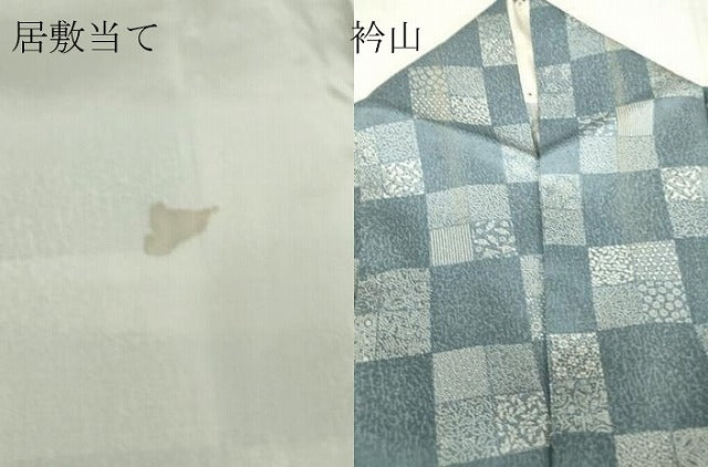 平和屋着物▽江戸小紋　単衣　市松小紋柄　正絹　逸品　DABE4423az