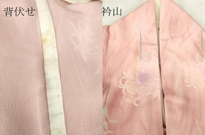 平和屋着物▽小紋　単衣　草花文　洗える着物　DABE4428az