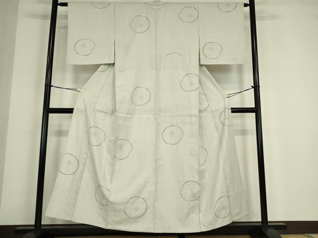 平和屋着物▽上質な紬　単衣　舞花文　正絹　逸品　DABE4431az