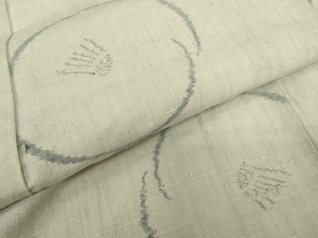 平和屋着物▽上質な紬　単衣　舞花文　正絹　逸品　DABE4431az