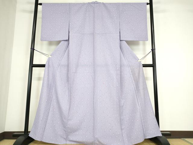 平和屋着物▽小紋　単衣　舞花文　洗える着物　DABE4433az