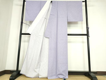 平和屋着物▽小紋　単衣　舞花文　洗える着物　DABE4433az