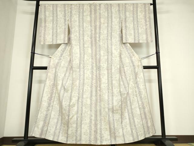 平和屋着物▽結城紬　単衣　花間道　100亀甲　反端付き　正絹　逸品　DABE4434az
