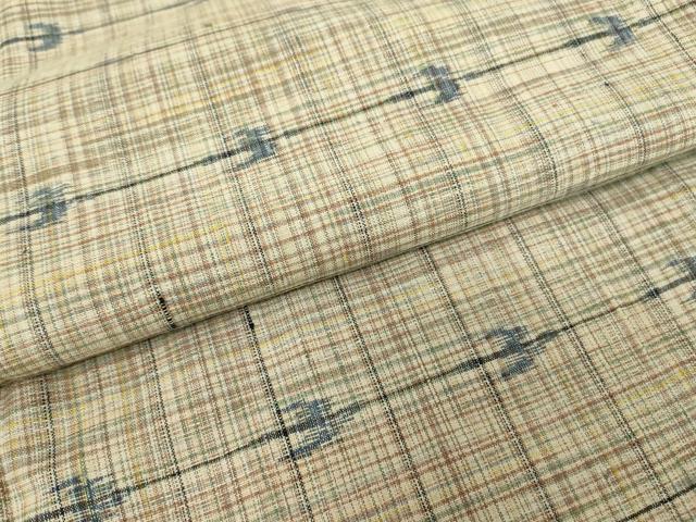 平和屋着物▽上質な紬　単衣　飛鳥文　正絹　逸品　DABE4435az