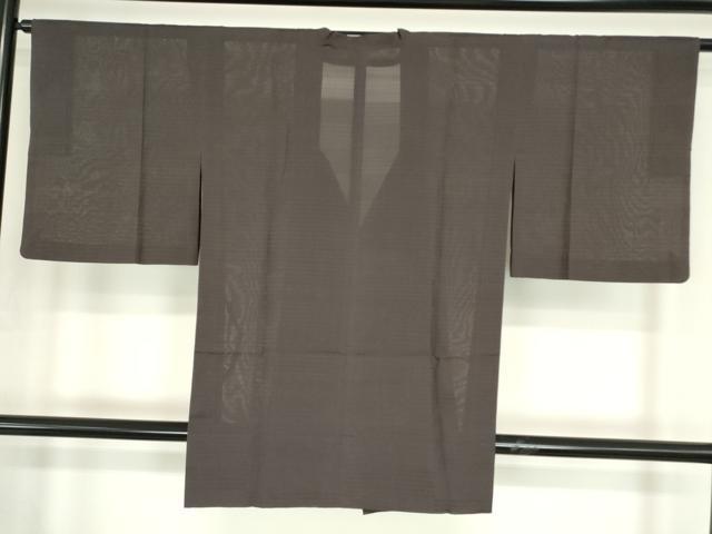 平和屋着物▽道行コート　スリーシーズン　春夏秋　塵除け　絽　紅消鼠色　正絹　逸品　DABE4438az
