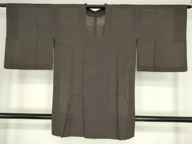 平和屋着物▽道行コート　スリーシーズン　春夏秋　塵除け　絽　紅消鼠色　正絹　逸品　DABE4438az