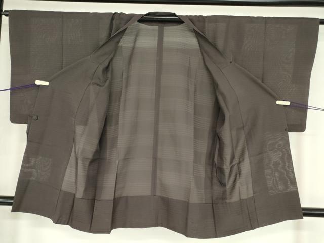 平和屋着物▽道行コート　スリーシーズン　春夏秋　塵除け　絽　紅消鼠色　正絹　逸品　DABE4438az