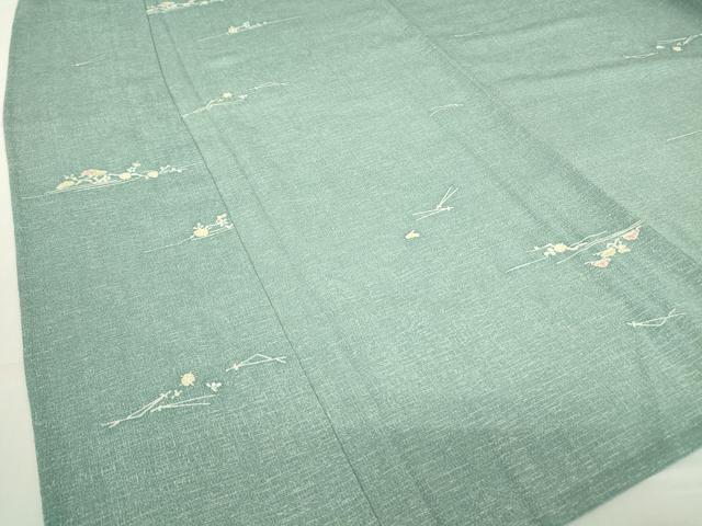 平和屋着物▽上質な小紋　単衣　零れ松葉花文　正絹　逸品　DABE4440az