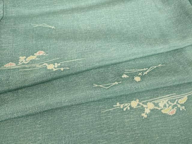 平和屋着物▽上質な小紋　単衣　零れ松葉花文　正絹　逸品　DABE4440az