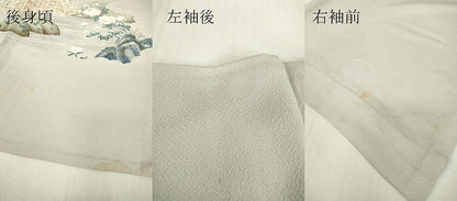 平和屋着物▽訪問着　単衣　休み鳥老松文　金彩　正絹　逸品　DABE4442az