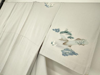 平和屋着物▽訪問着　単衣　休み鳥老松文　金彩　正絹　逸品　DABE4442az