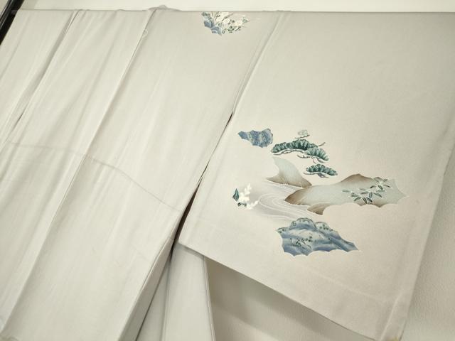 平和屋着物▽訪問着　単衣　休み鳥老松文　金彩　正絹　逸品　DABE4442az