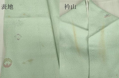 平和屋着物▽友禅作家の巨匠　浅井青仁　小紋　単衣　花丸文　金彩　正絹　逸品　DABE4444az