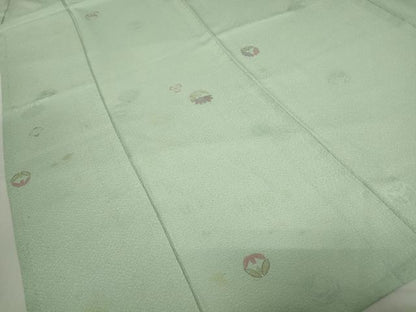 平和屋着物▽友禅作家の巨匠　浅井青仁　小紋　単衣　花丸文　金彩　正絹　逸品　DABE4444az