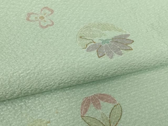 平和屋着物▽友禅作家の巨匠　浅井青仁　小紋　単衣　花丸文　金彩　正絹　逸品　DABE4444az