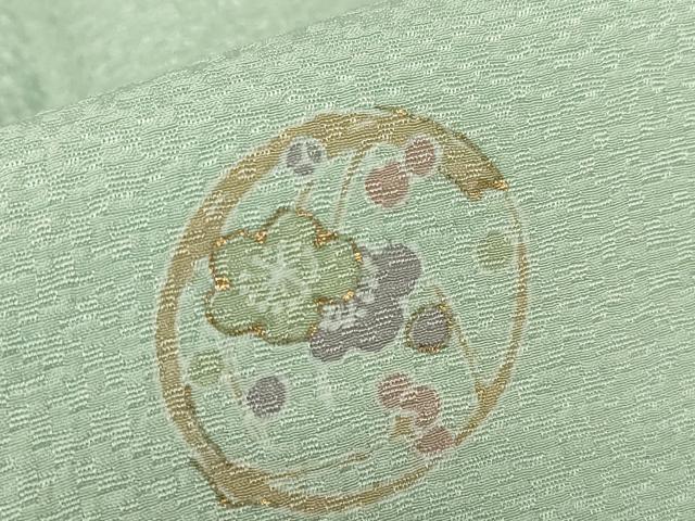 平和屋着物▽友禅作家の巨匠　浅井青仁　小紋　単衣　花丸文　金彩　正絹　逸品　DABE4444az
