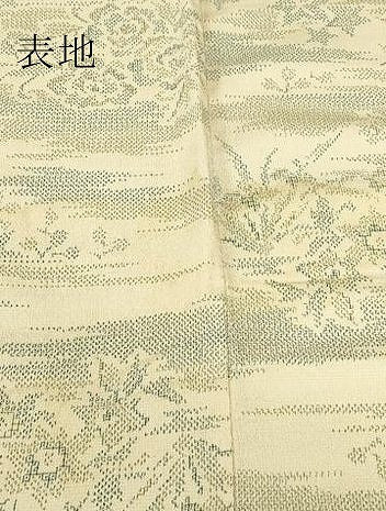 平和屋着物▽本塩沢　単衣　籬花文　正絹　逸品　DABE4449az