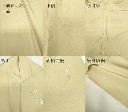 平和屋着物▽上質な小紋　単衣　舞花文　正絹　逸品　DABE4450az