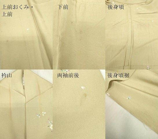 平和屋着物▽上質な小紋　単衣　舞花文　正絹　逸品　DABE4450az