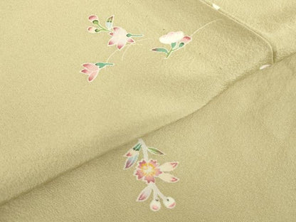 平和屋着物▽上質な小紋　単衣　舞花文　正絹　逸品　DABE4450az