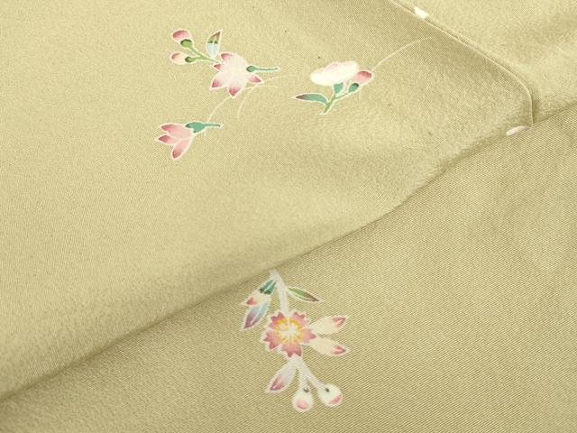 平和屋着物▽上質な小紋　単衣　舞花文　正絹　逸品　DABE4450az
