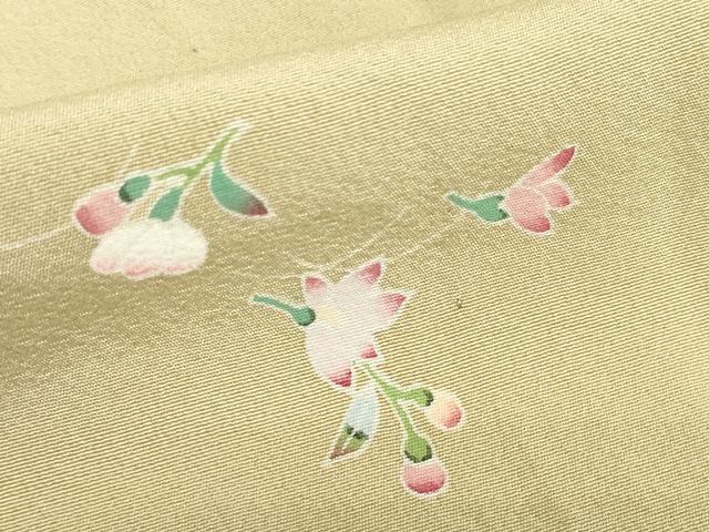 平和屋着物▽上質な小紋　単衣　舞花文　正絹　逸品　DABE4450az