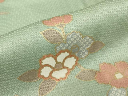 平和屋着物▽上質な小紋　単衣　舞蝶花文　金彩　正絹　逸品　DABE4454az