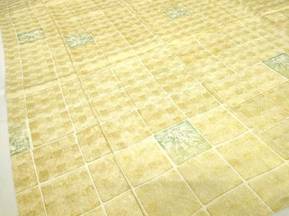 平和屋着物▽上質な小紋　単衣　市松花文　金糸　三越扱い　正絹　逸品　DABE4461az