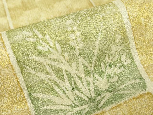 平和屋着物▽上質な小紋　単衣　市松花文　金糸　三越扱い　正絹　逸品　DABE4461az