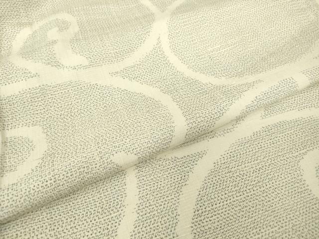 平和屋着物▽上質な紬　単衣　唐草文　正絹　逸品　DABE4462az