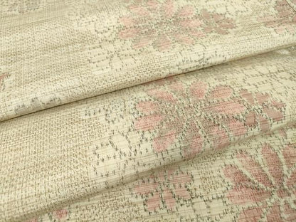 平和屋着物▽上質な紬　単衣　舞花文　正絹　逸品　DABE4469az