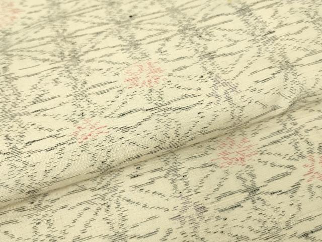 平和屋着物▽上質な紬　単衣　麻の葉文　正絹　逸品　DABE4472az