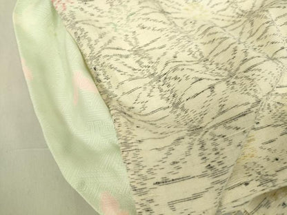 平和屋着物▽上質な紬　単衣　麻の葉文　正絹　逸品　DABE4472az