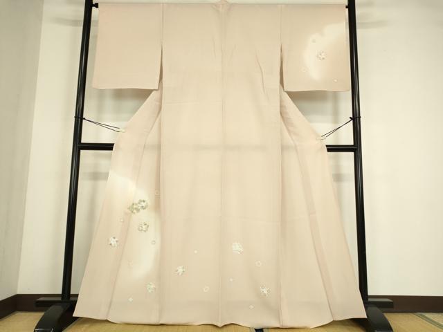 平和屋着物▽訪問着　単衣　雪輪花文　暈し染め　金彩　正絹　逸品　DABE4476az