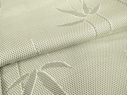 平和屋着物▽上質なお召　単衣　笹竹文　正絹　逸品　DABE4477az
