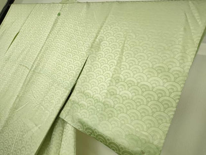 平和屋着物▽訪問着　単衣　刺繍　正倉院青海波花文　暈し染め　正絹　逸品　DABE4479az