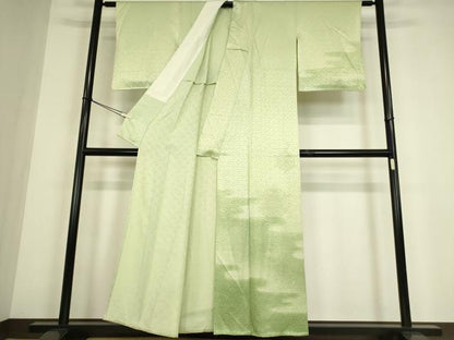平和屋着物▽訪問着　単衣　刺繍　正倉院青海波花文　暈し染め　正絹　逸品　DABE4479az