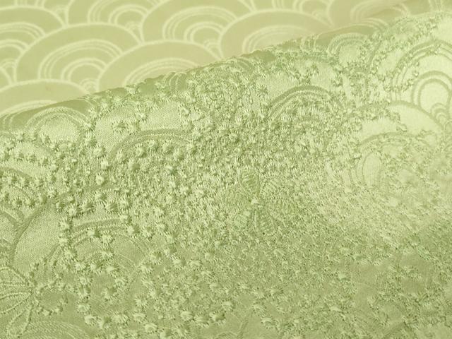平和屋着物▽訪問着　単衣　刺繍　正倉院青海波花文　暈し染め　正絹　逸品　DABE4479az