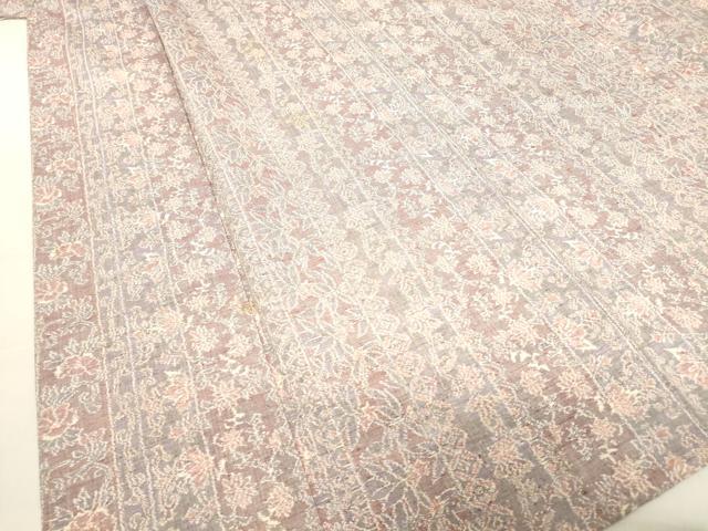 平和屋着物▽上質な紬　単衣　花間道　正絹　逸品　DABE4481az